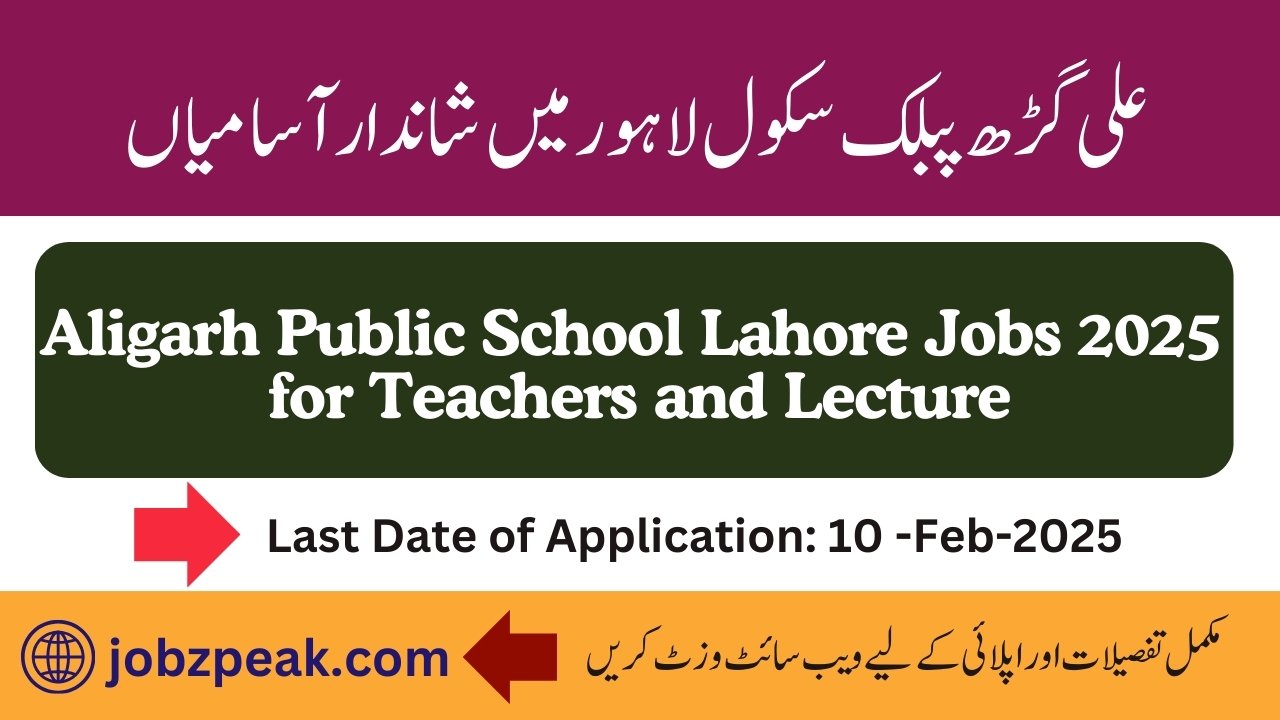Aligarh Public School Lahore Jobs 2025